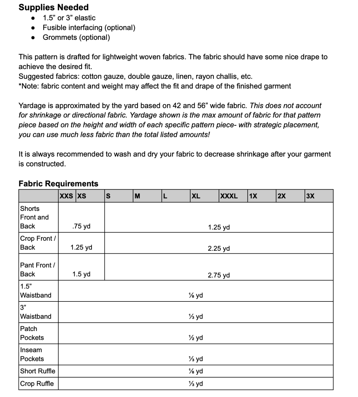 Dahlia Pants and Shorts