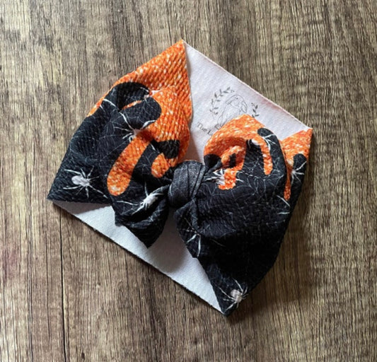 Orange Glitter Slime Bow