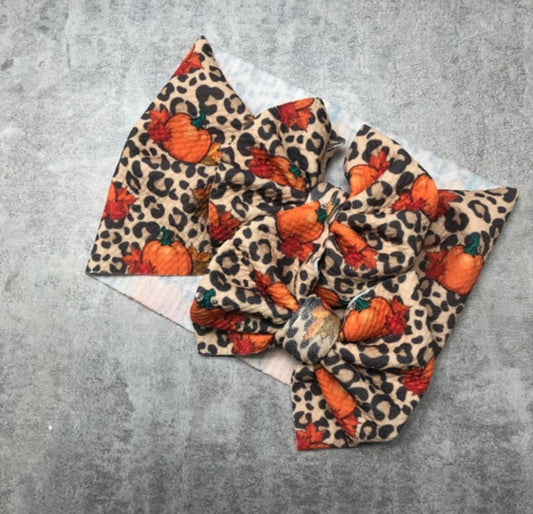 Leopard Pumpkin Bow