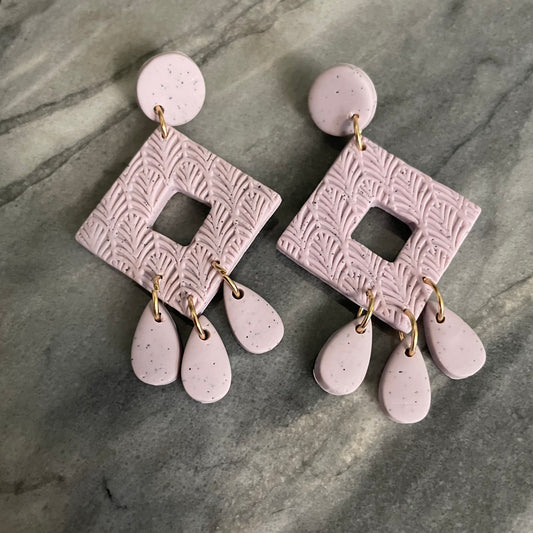 Lavender Diamond Teardrop Earring