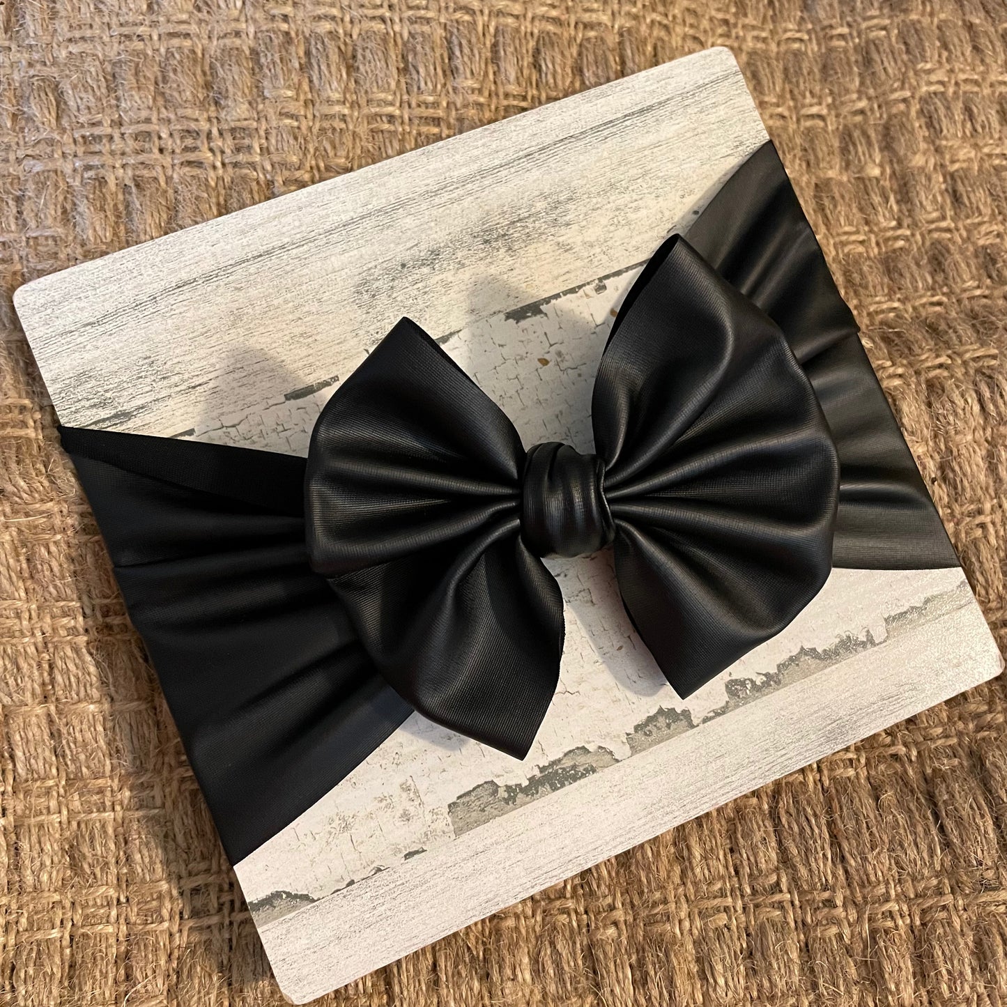 Black Pleather Bow