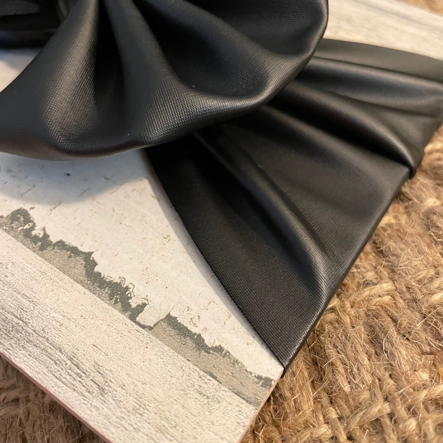 Black Pleather Bow