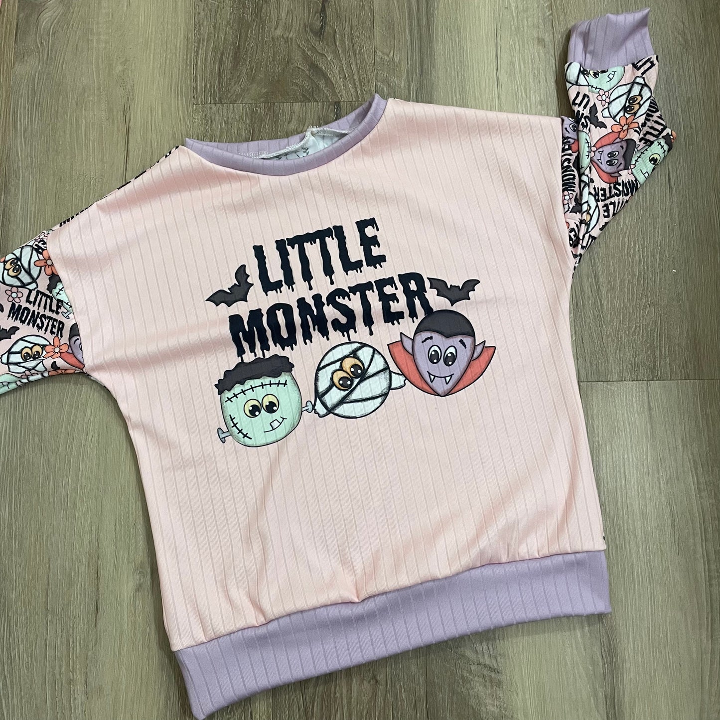 Pink Little Monster Long Sleeve Dolman Top