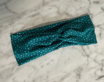 Teal Polka Dot Headband