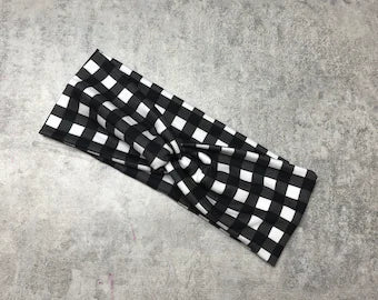 Black Gingham Headband