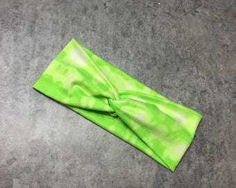 Neon Green Tie Dye Headband