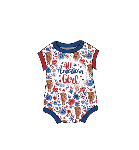 All American Girl Floral Romper